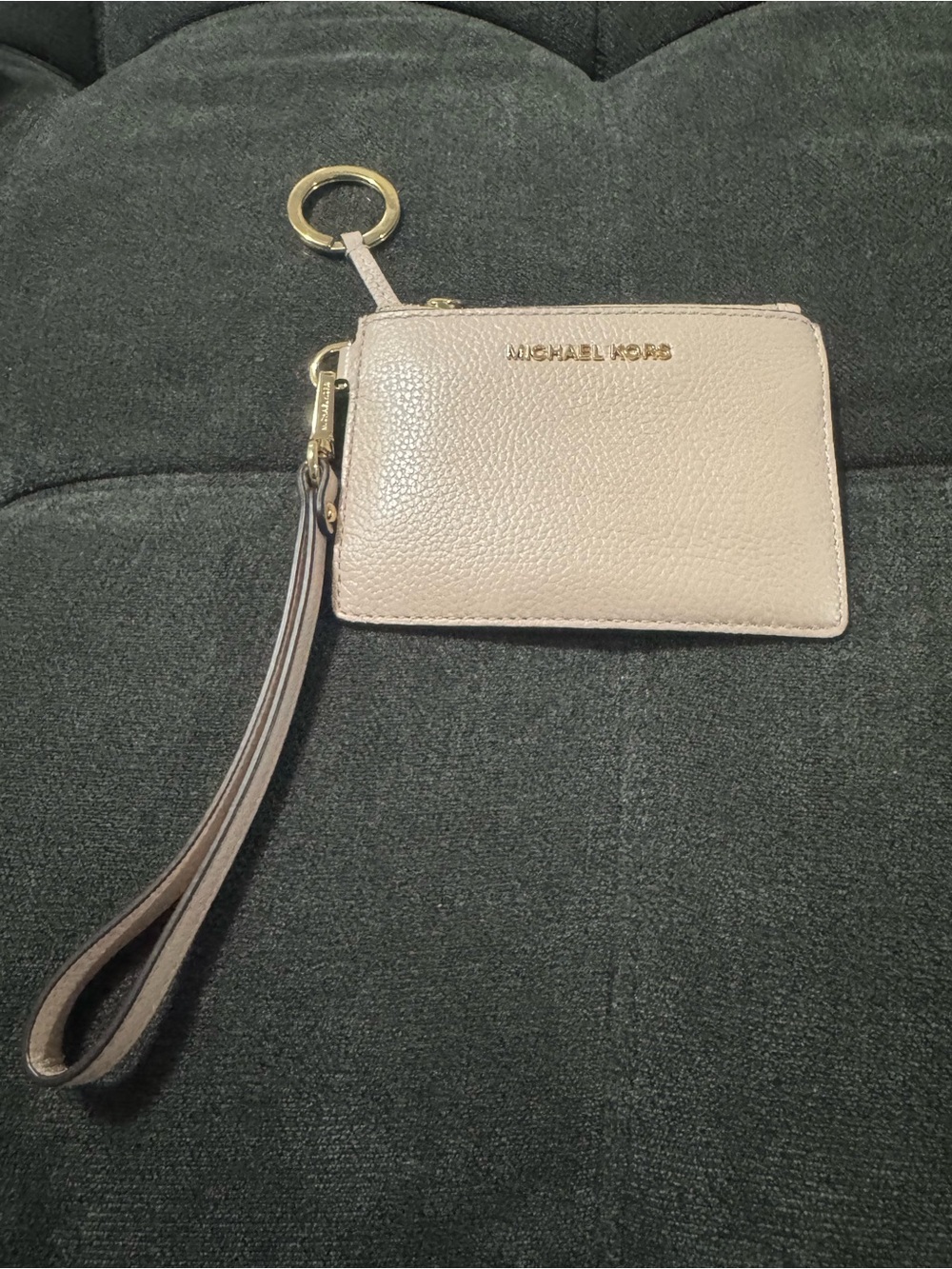Leather MK coin purse in pink